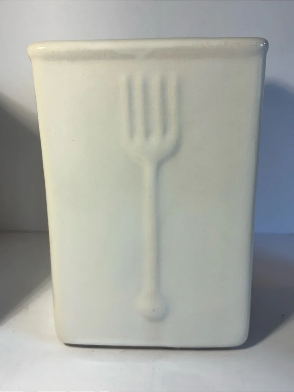 Vintage 2008 Target Stoneware Utensil Holder Set of 3 Knife Fork Spoon Cream